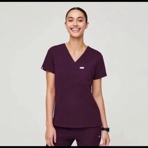 Figs scrubs Catarina deep purple one pocket Scrub Top
